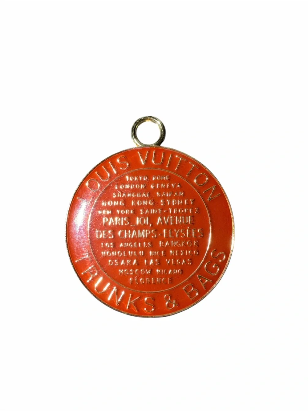Louis Vuitton Orange Trunks & Bags Round Tag Charm